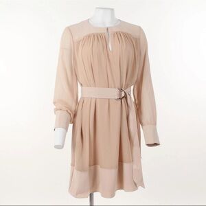 Reiss Cream Long-Sleeve Dress